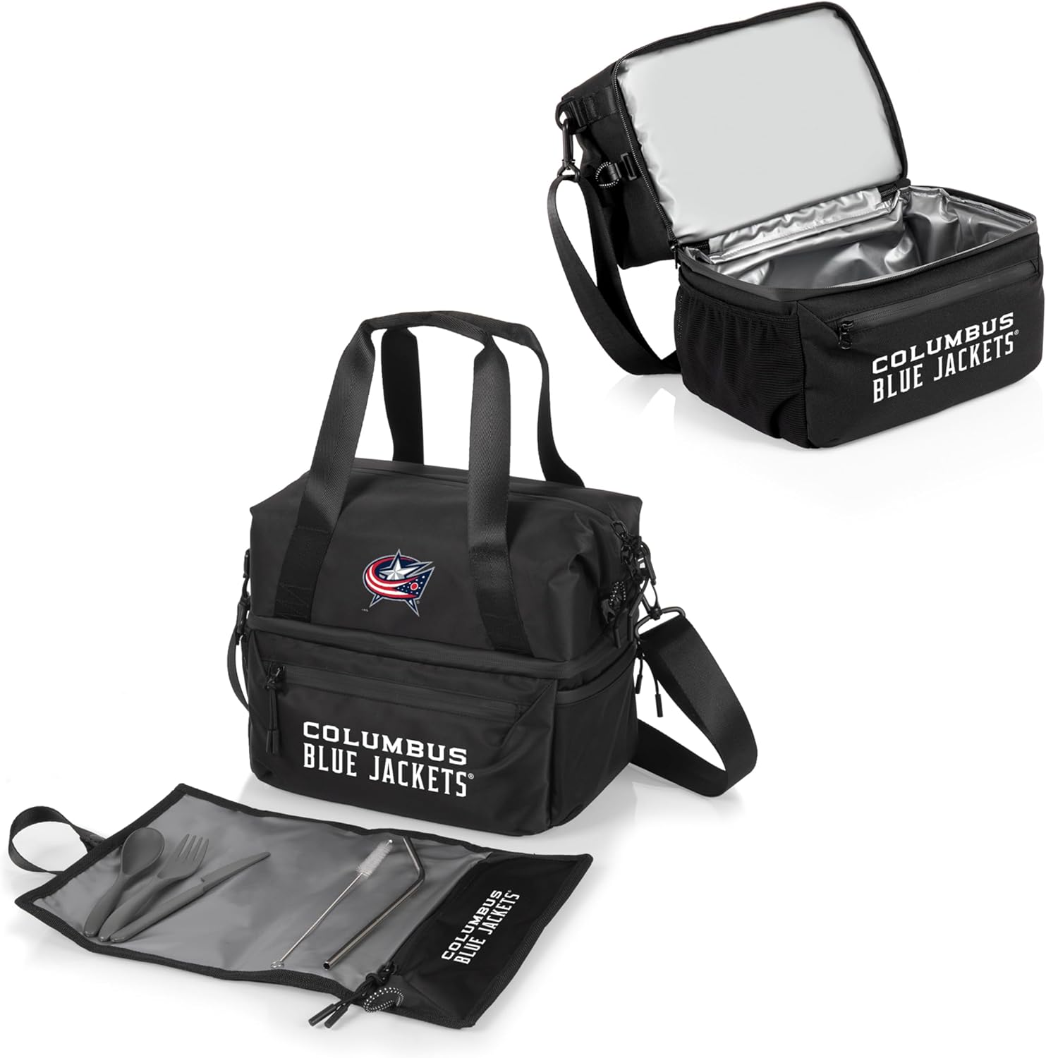 PICNIC TIME NHL Tarana Lunch Bag Cooler with Utensils made from Recycled Material, Lunch Box with Picnic Set, Upcycled Lunch Cooler Bag