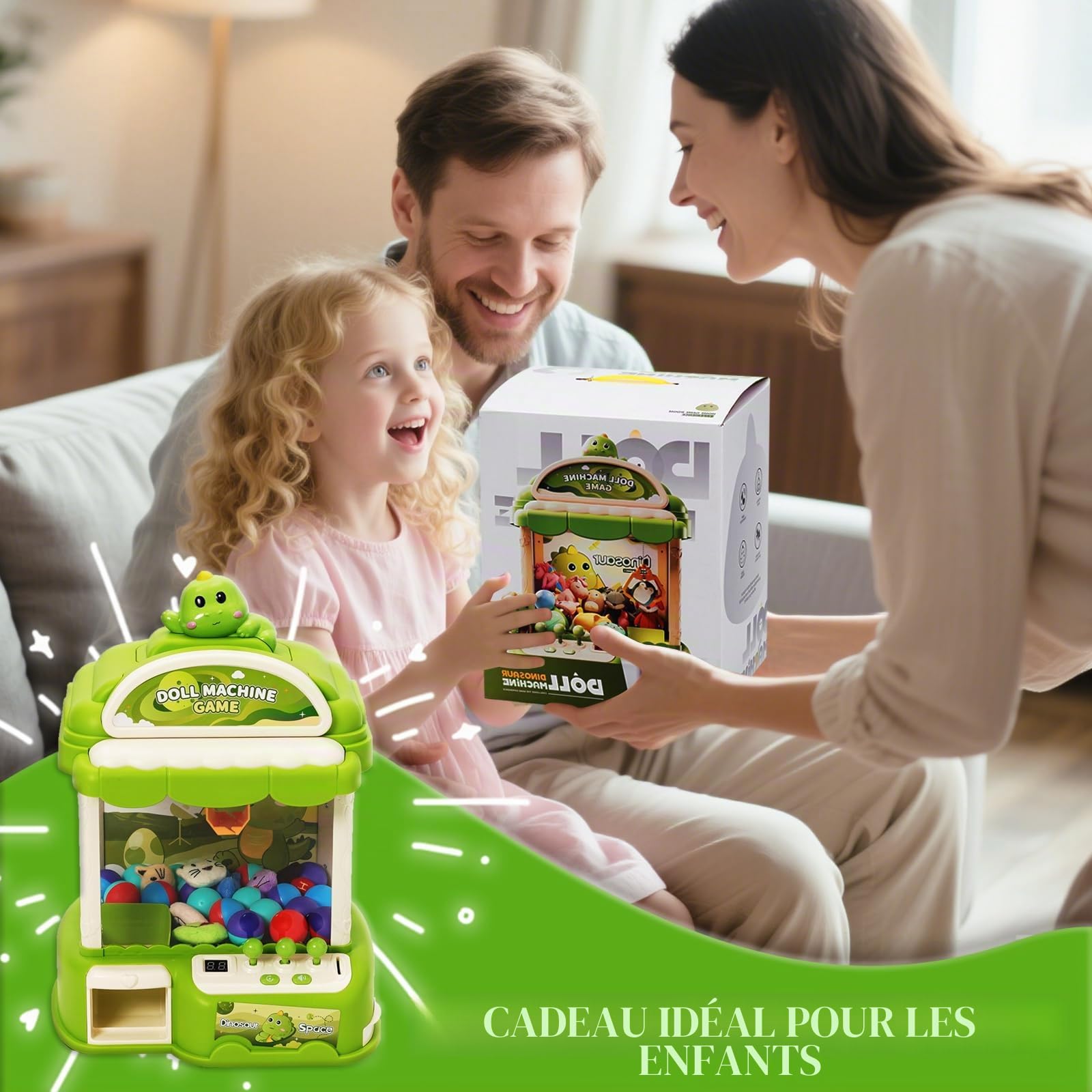 Machines à Pinces pour Enfants,Machine à Griffes avec pièce de Monnaie,,Mini Machine à Griffes Enfant Distributeur de Bonbons Cadeaux d'anniversaire De Noël pour Garçons et Filles de 3 Ans