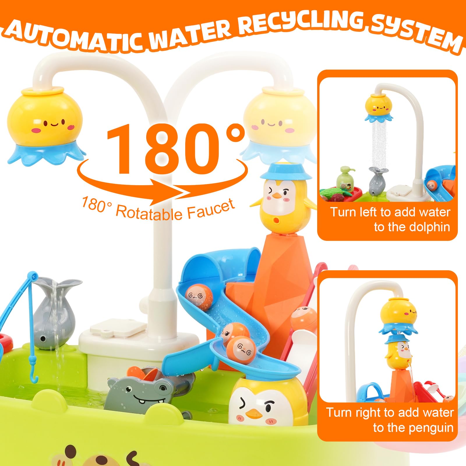Kinder Spülbecken mit Wasserhahn,Küchenspüle Spielzeug Set mit Wasserkreislauf, Spielküche Zubehör,Rollenspiel-Kinderwaschbecken,Spielzeug Zubehör Küche Rollenspiel für Kinder 3+