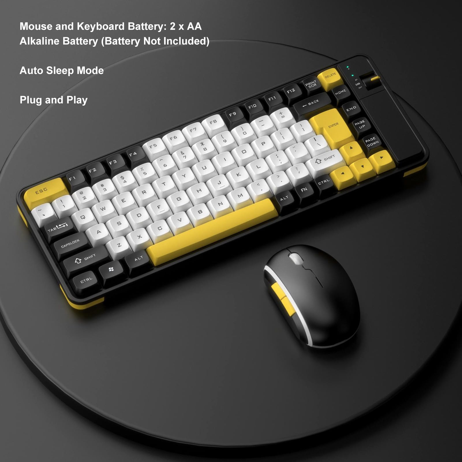 Amazon | キーボードとマウスのコンボ、84 キー QWERTY レイアウト 2.4