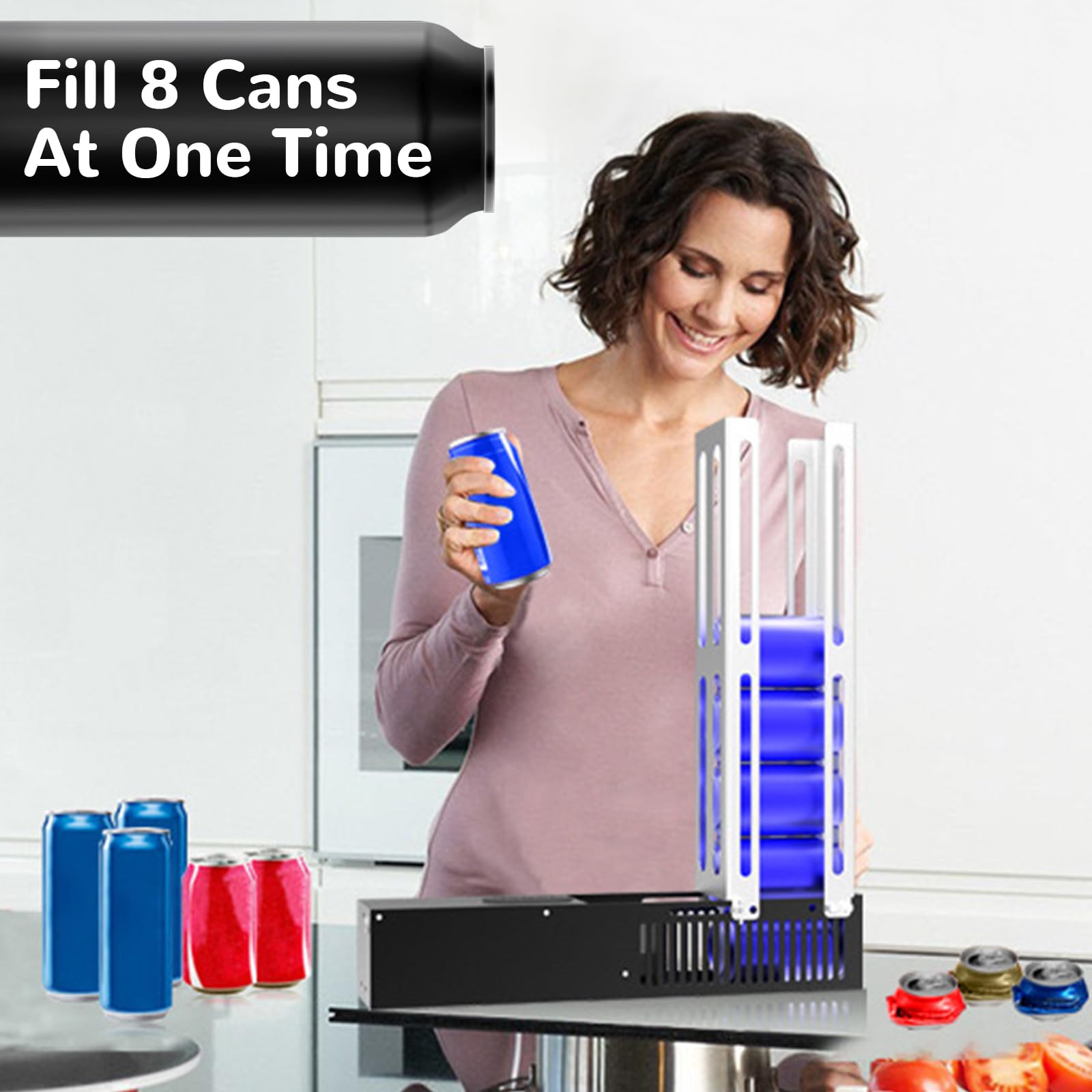 JAOGAUS Elektrischer Dosenbrecher, Automatisches Recycling Von 6 oz bis 18 oz Aluminium-Metalldosen, Automatischer und Manueller Modus, Recycling von Limonaden-, Coladosen und Plastikwasserflaschen