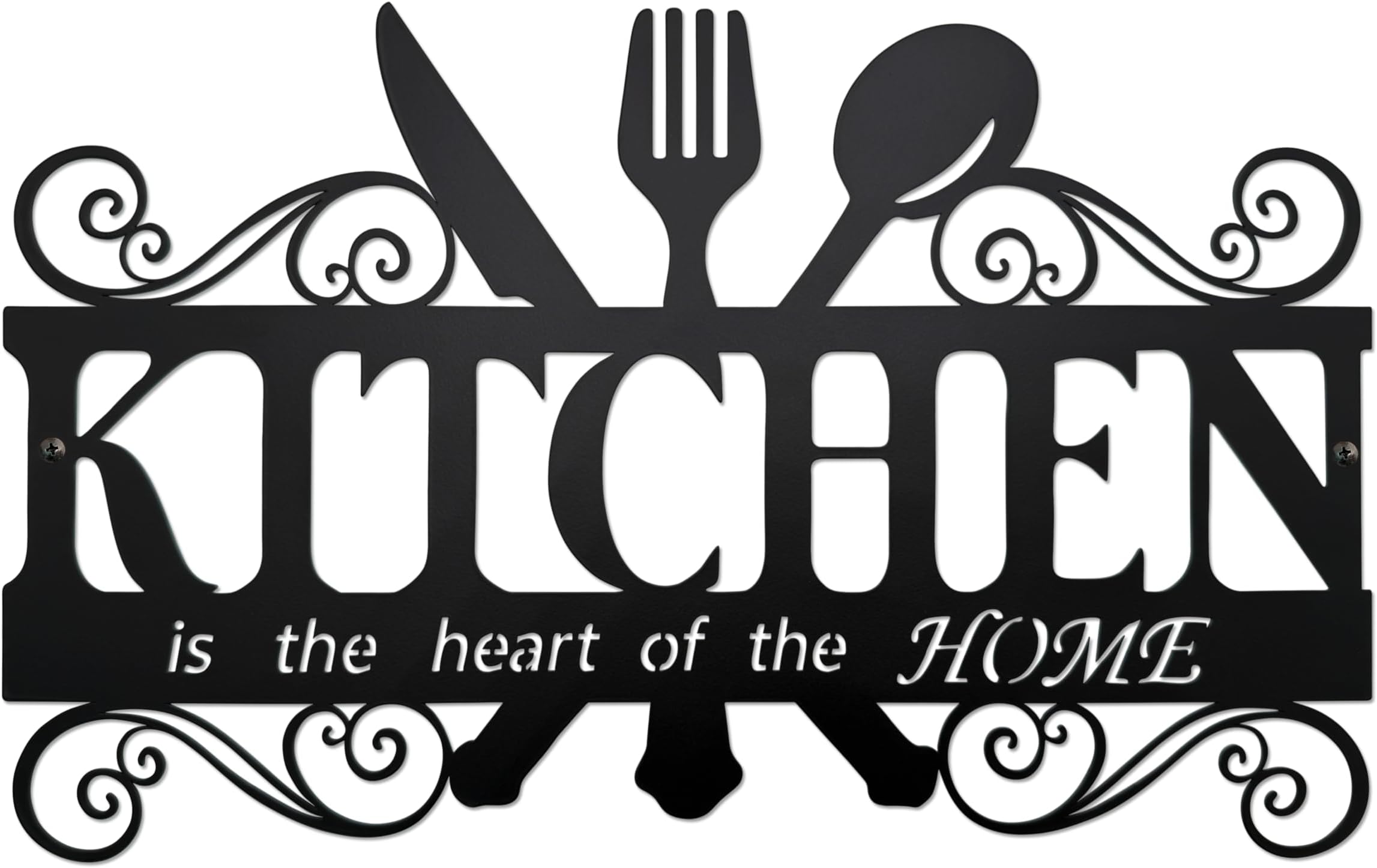 BiaGift Metal Kitchen Wall Decor,Kitchen Signs Decoraions For Wall,Rustic Kitchen Decor Sign,Country Farmhouse Decoration for Kitchen or Dining Room,13.8x8.8 Inches (Black),BiaGift1126-2