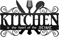 BiaGift Metal Kitchen Wall Decor,Kitchen Signs Decoraions For Wall,Rustic Kitchen Decor Sign,Country Farmhouse Decoration for Kitchen or Dining Room,13.8x8.8 Inches (Black),BiaGift1126-2