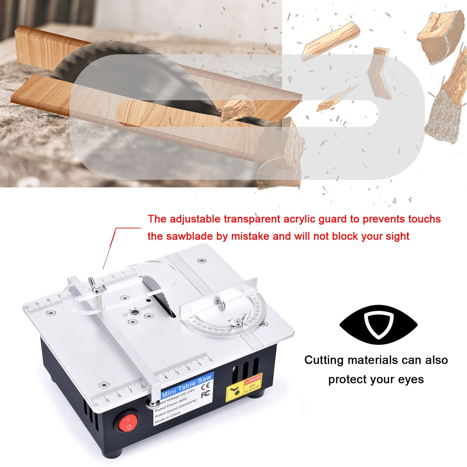 Mini Sierra de Mesa eléctrica de precisión, Sierra de Banco pequeña para carpintería de Escritorio, máquina de Corte Hecha a Mano para Manualidades, Modelo de pasatiempo, para Corte de Madera, Metal
