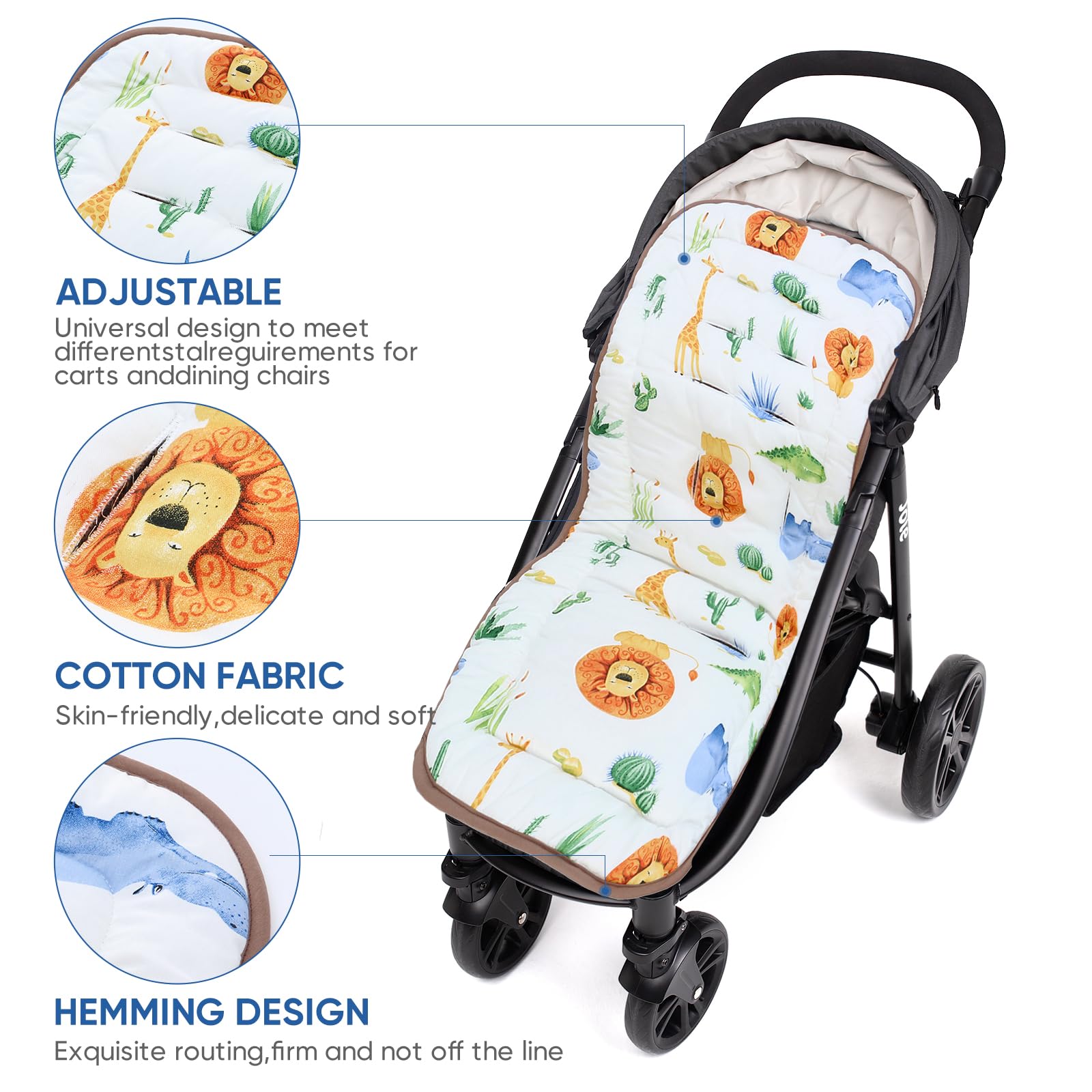 seat Liner for Pushchair Pushchair seat Liner, Universal pram Baby Pushchair Seat Liner 34 * 78cm, Lion - Image 4