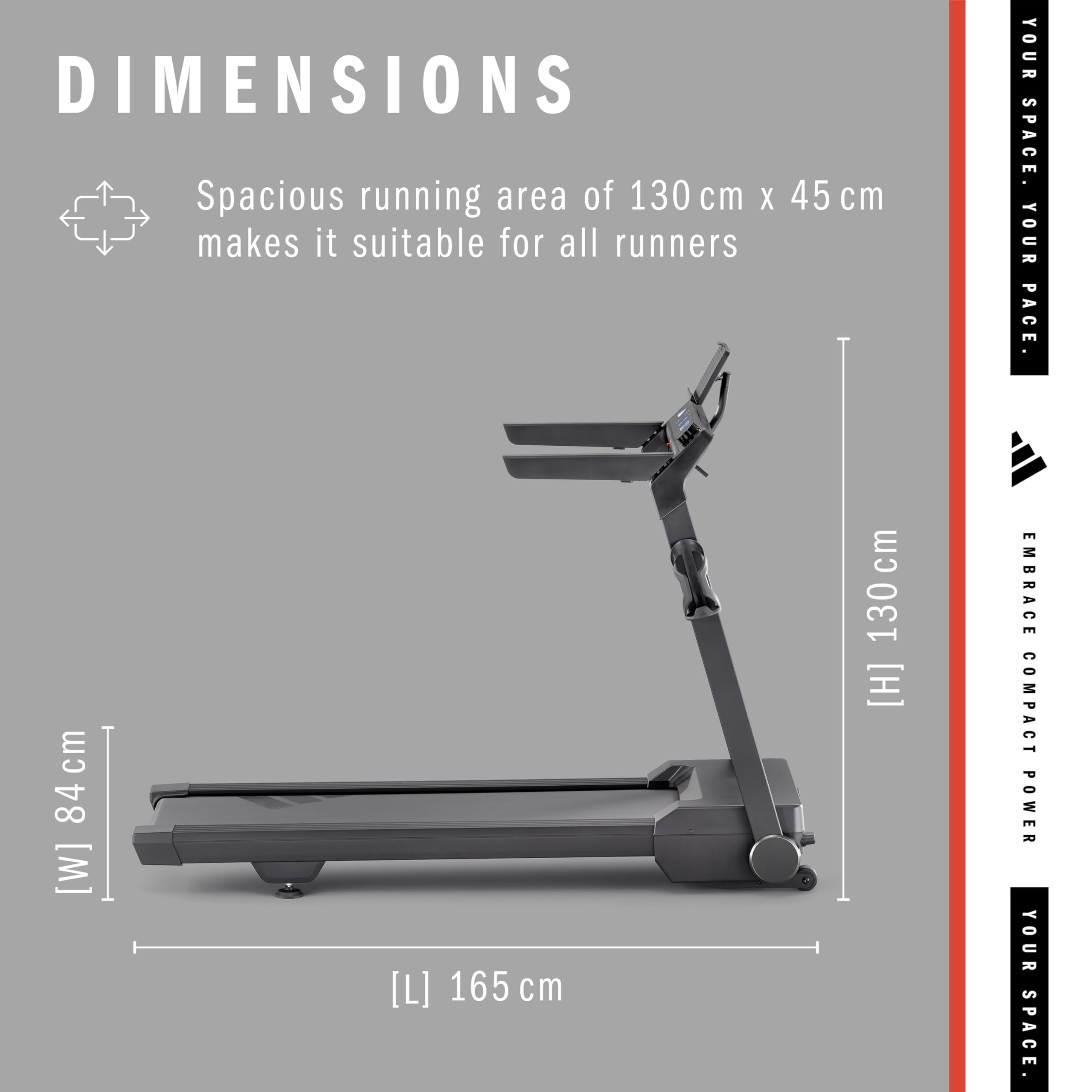 Cinta de Correr Adidas T-24c + Bluetooth - Kinomap y Zwift - Volante inercia 18kg - LED