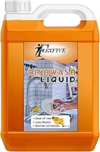 Flexive Dishwash Liquid, Fresh Orange Scent, active salt, Refreshing, Antibacterial, Leaves no residue,Fast Cleaner for all types of Utensils, Dishwasher Liquid, Refill Can (5L), 5 Litre pack of 2