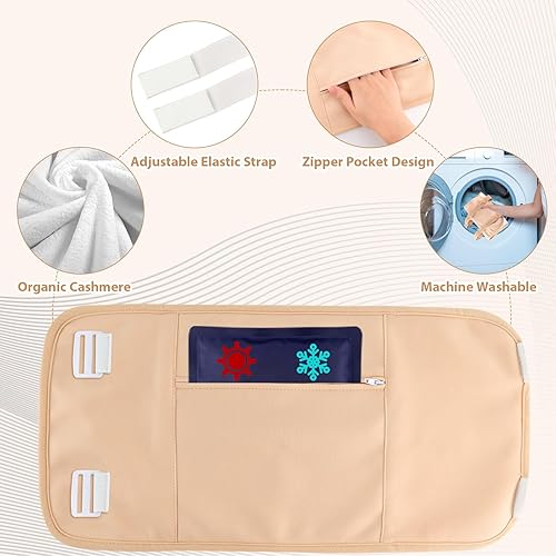 Miniatura 5 de Paquete de 4 piezas de aceite de ricino con paño de franela, kit de aceite de ricino de algodón orgánico para cintura y cuello, correa elástica