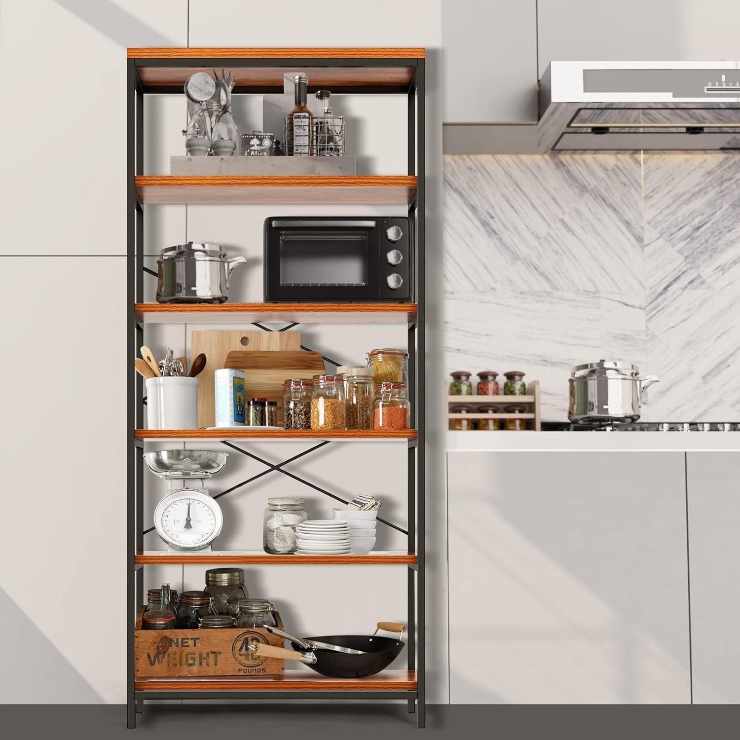 Buy 1 get 1 🔥 Modrine 5 Shelf Bookcase, Tall Bookshelf Industrial Style Bookshelves Vintage Standing Storage Shelf Units ❤ Crazy Deals Modrine 5 Shelf Bookcase, Tall Bookshelf Industrial Style Bookshelves Vintage Standing Storage Shelf Units