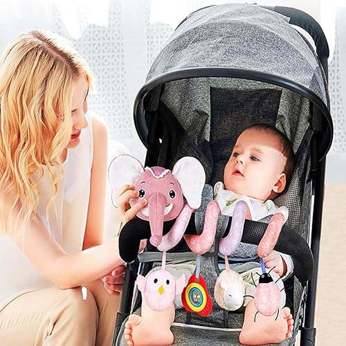 Miniatura 14 de Juguetes para asiento de automóvil, juguete para bebé de 3 a 6 meses, juguete de actividad en espiral para bebés de 0 a 3 meses, juguetes