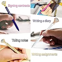 Vista 7 de Bolígrafos de diamantes con cristal personalizado dorado personalizado con nombre grabado a granel bolígrafos de metal personalizados bolígrafos