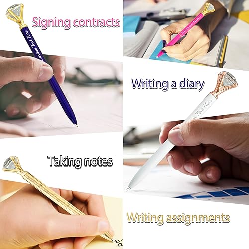 Miniatura 7 de Bolígrafos de diamante con cristal personalizado gris personalizado con nombre grabado a granel bolígrafos de metal personalizados bolígrafos de