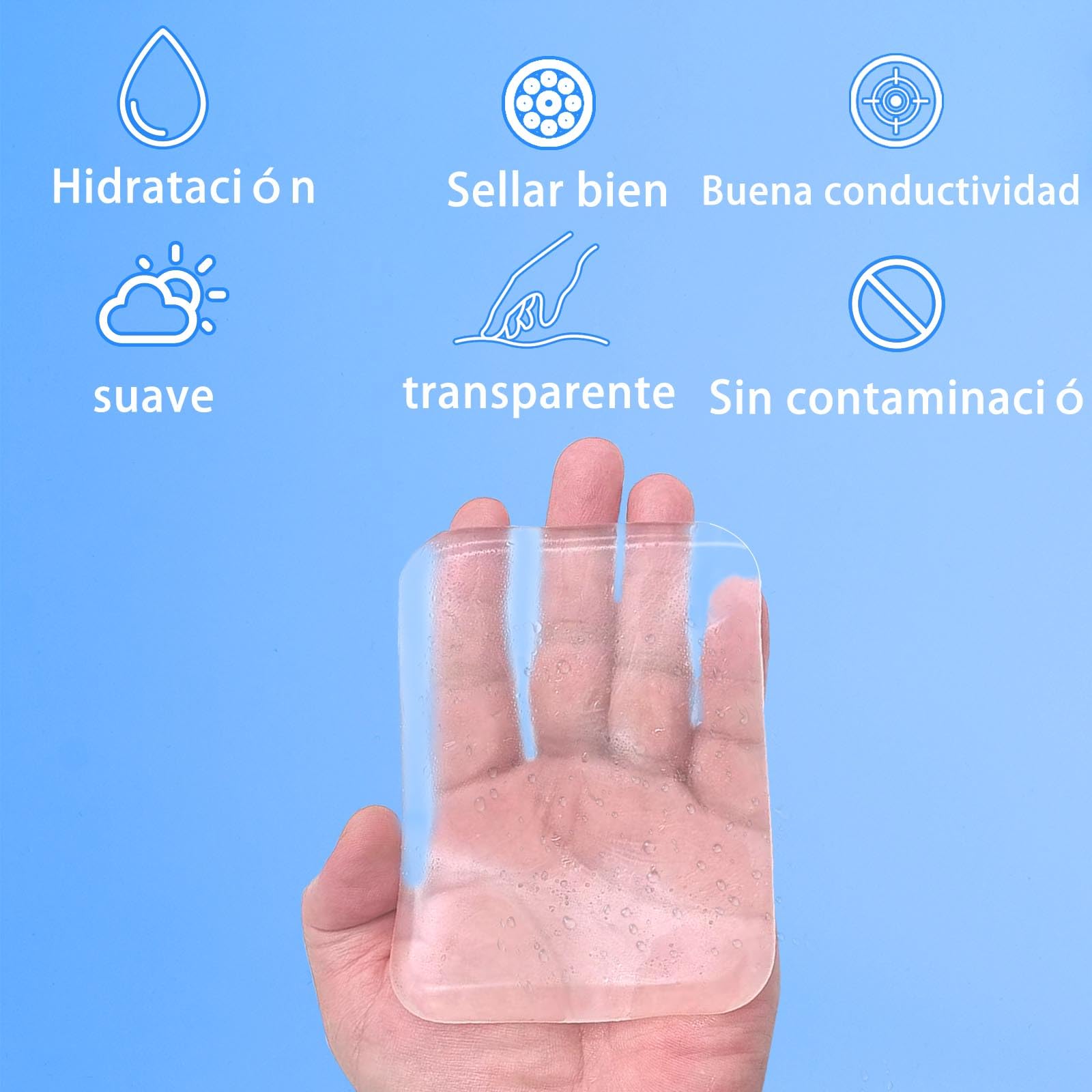 Almohadilla de gel de acoplamiento de ultrasonido sólida, almohadilla de gel de uso médico conductora para imágenes por ultrasonido, almohadilla de acoplamiento sólida reutilizable y de alta calidad