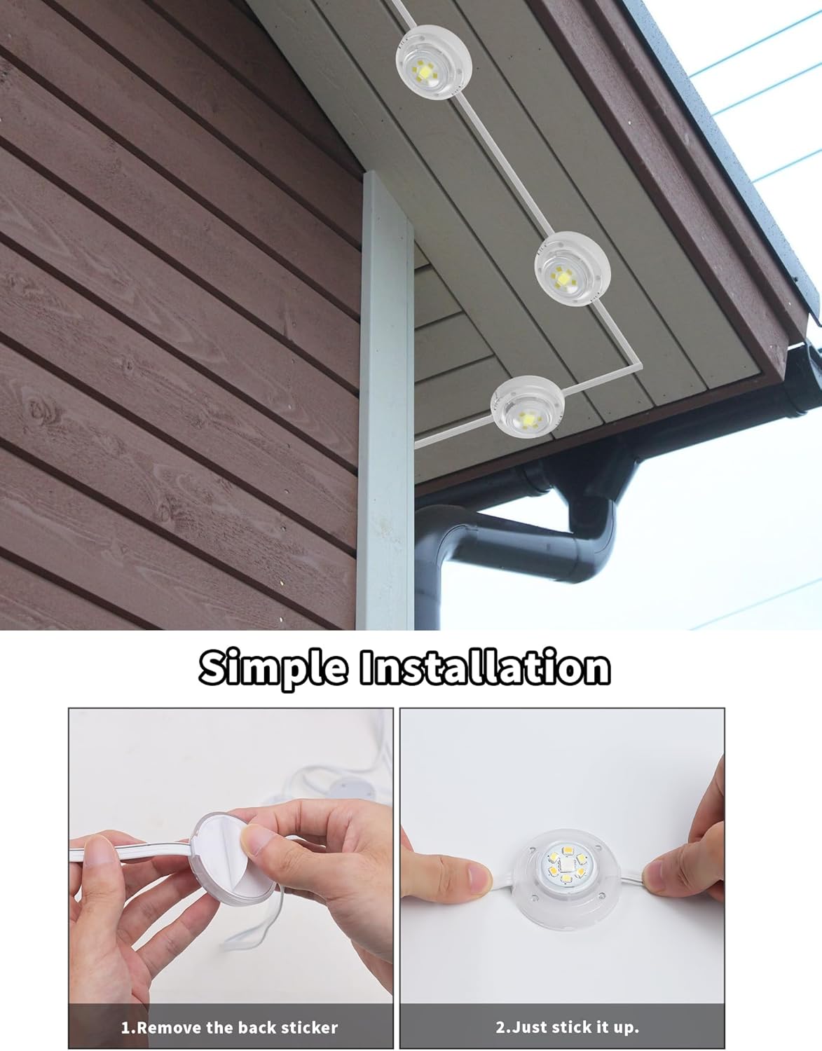 Permanent Outdoor Light 150ft with 108 LED Lights for Daily and Holiday,IP65 Waterproof RGB Smart Eave Lights for Christmas,49 Scene Modes,Compatible with Alexa, Google