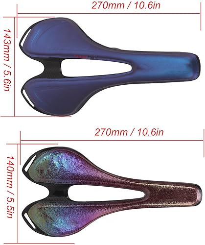 Miniatura 2 de Dilwe Sillín de bicicleta de fibra de carbono, ultra ligero, hueco para bicicleta de montaña