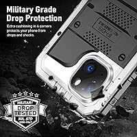 Vista 19 de Beasyjoy Funda impermeable para iPhone 13, funda de metal con protector de pantalla integrado, resistente protección de cuerpo completo, grado