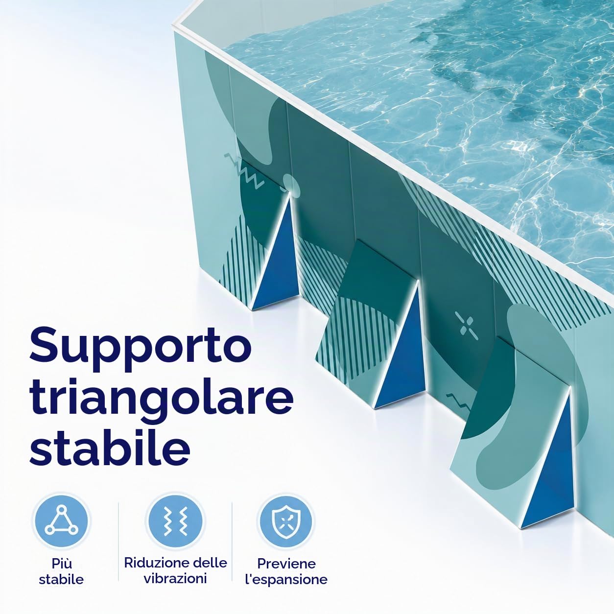 Piscina Pieghevole, Piscina Gonfiabile Rettangolare con Guscio in Plastica Resistente per Adulti e Famiglia per Uso Esterno in Giardino