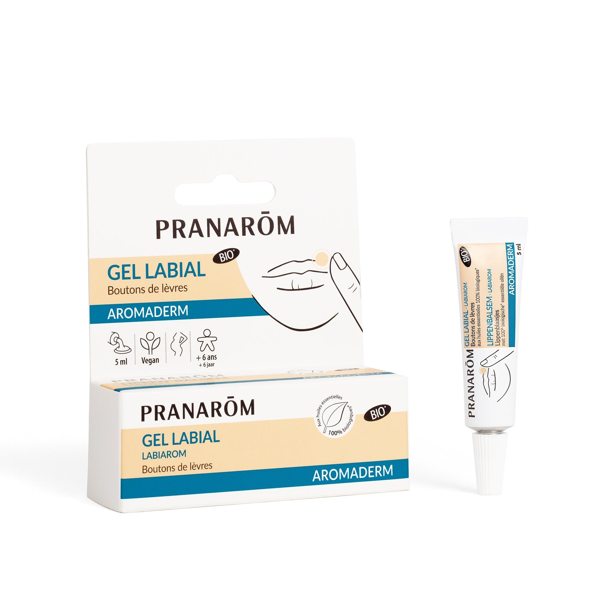 Pranarom Lip Gel Labial Organic Lip Pads with Pure and Natural Essential Oils 5 ml