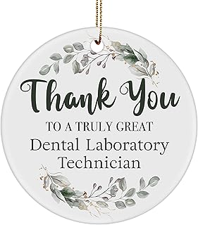 Thank You Gifts for Dental Laboratory Technician Ornament for Christmas Tree Party Appreciation Best Male Female Friend Employee Coworker Boss Men Women Him Her Office Birthday