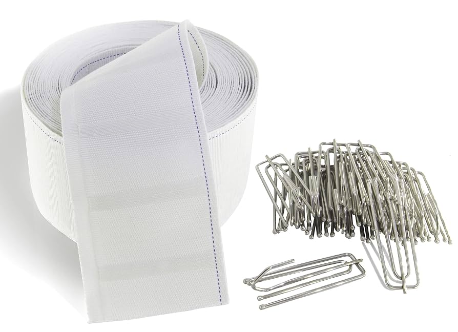 Gordijnen Plooiband - 6 Meter Knijpplooi Tape Met 15 Haken - Voor Zware En Lichte Stoffen - Eenvoudig Te Naaiën - Perfect Voor Woonkamer & Slaapkamer