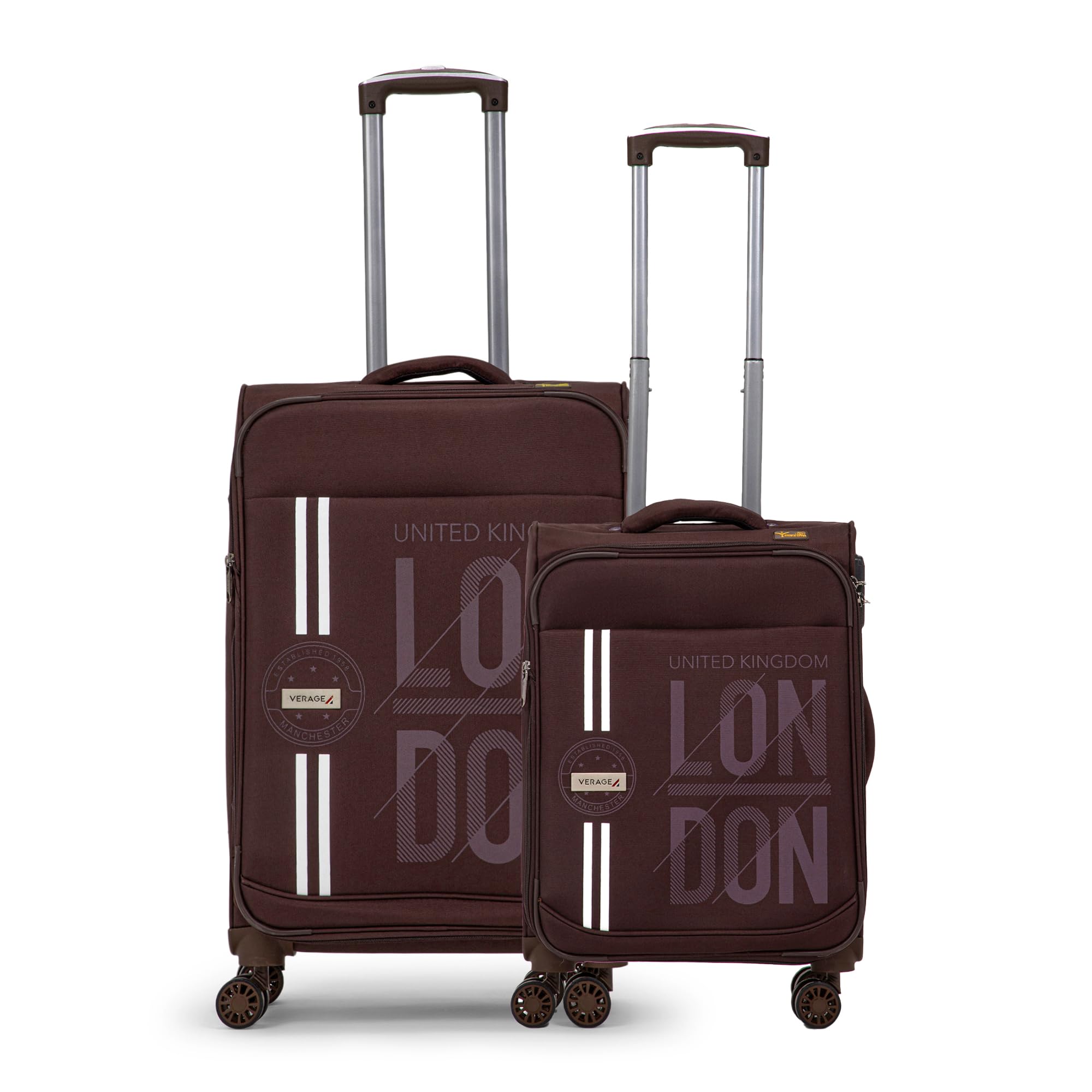 verage V Lite - Moscow Combo Set of 2 (Small + Medium) Softside Trolley Bag, Cabin 20" + Check-in 24" Expandable Suitcase Travelling Luggage with Anti-Theft Zippers for Men and Women (Berry Brown)-picture-16
