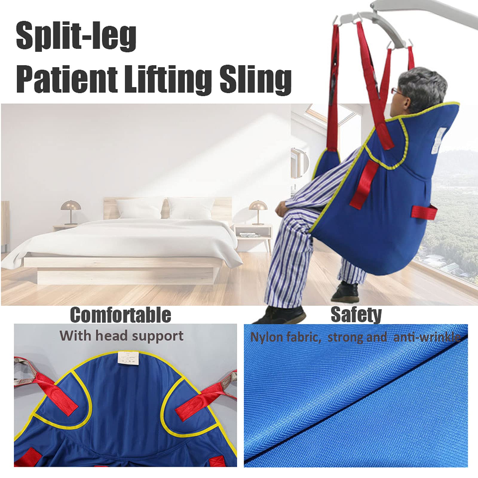 Imbracatura per Sollevatore Disabili, Cinghia di Trasferimento Imbracatura per Toilette e Sedia da Doccia, Ideale per Ospedali Familiari e Case di Cura, Carico-230kg