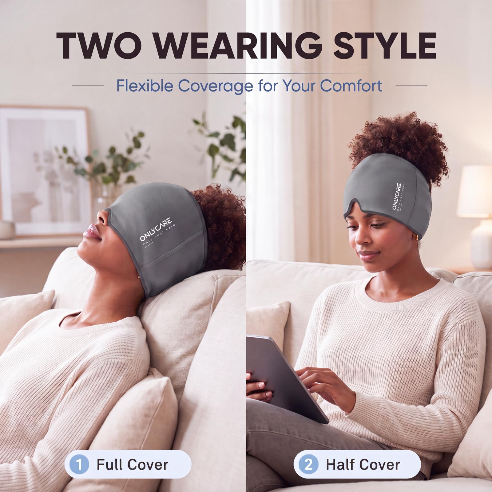 ONLYCARE Migraine Relief Cap, Headache Relief Cold Cap with Odorless Gel — Amazon image 5