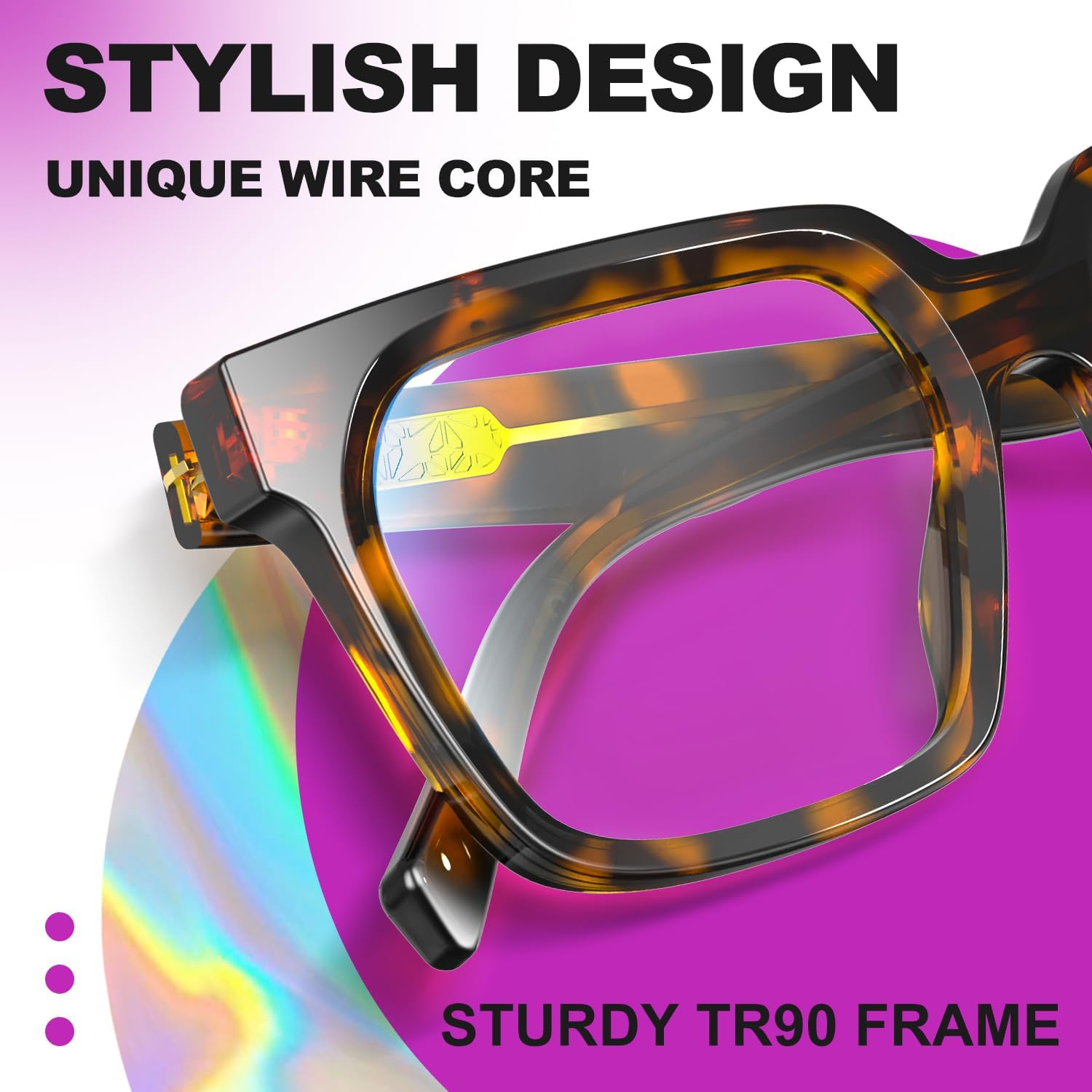 VISOONE Rectangle TR90 Blue Light Blocking Glasses Computer Eyewear with Preppy Look for Women and Men Cougar - Image 7