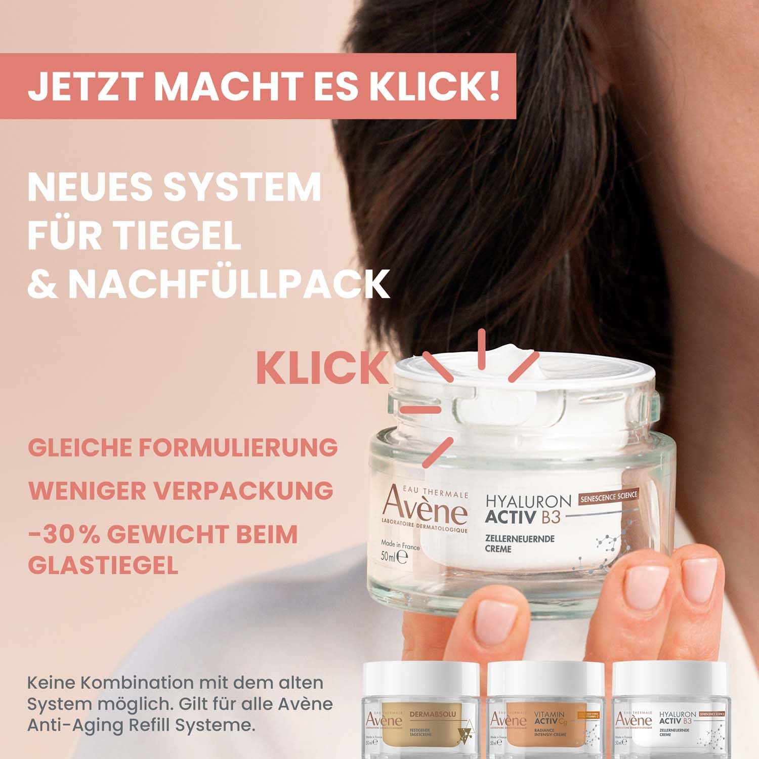 AVÈNE Hyaluron Activ B3 - Zellerneuerndes Aqua-Gel - Vegan - 50 ml | Aufpolsternd & sichtbar straffend - Reduziert Falten - reiner Hyaluronsäure - 91% natürliche Inhaltsstoffe - Alternde Haut