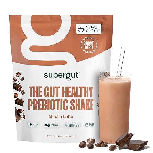 Supergut Batidos prebióticos  Reemplazo de comidas  Boost GLP-1  Alto contenido de proteínas y fibra  Sin azúcar añadido  Alimentos cetogénicos,