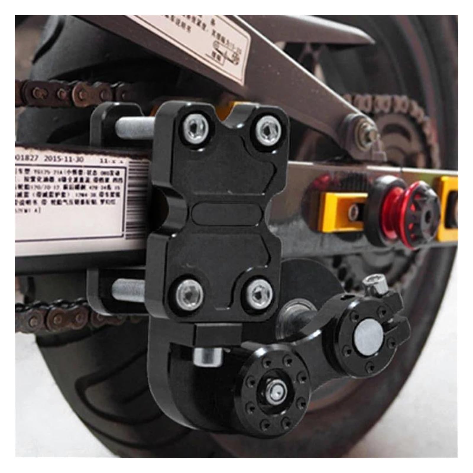 Tensor modificador de cadena Accesorios de ajuste universales para motocicletas, tensor cadena rueda, rodillo para(Blue)