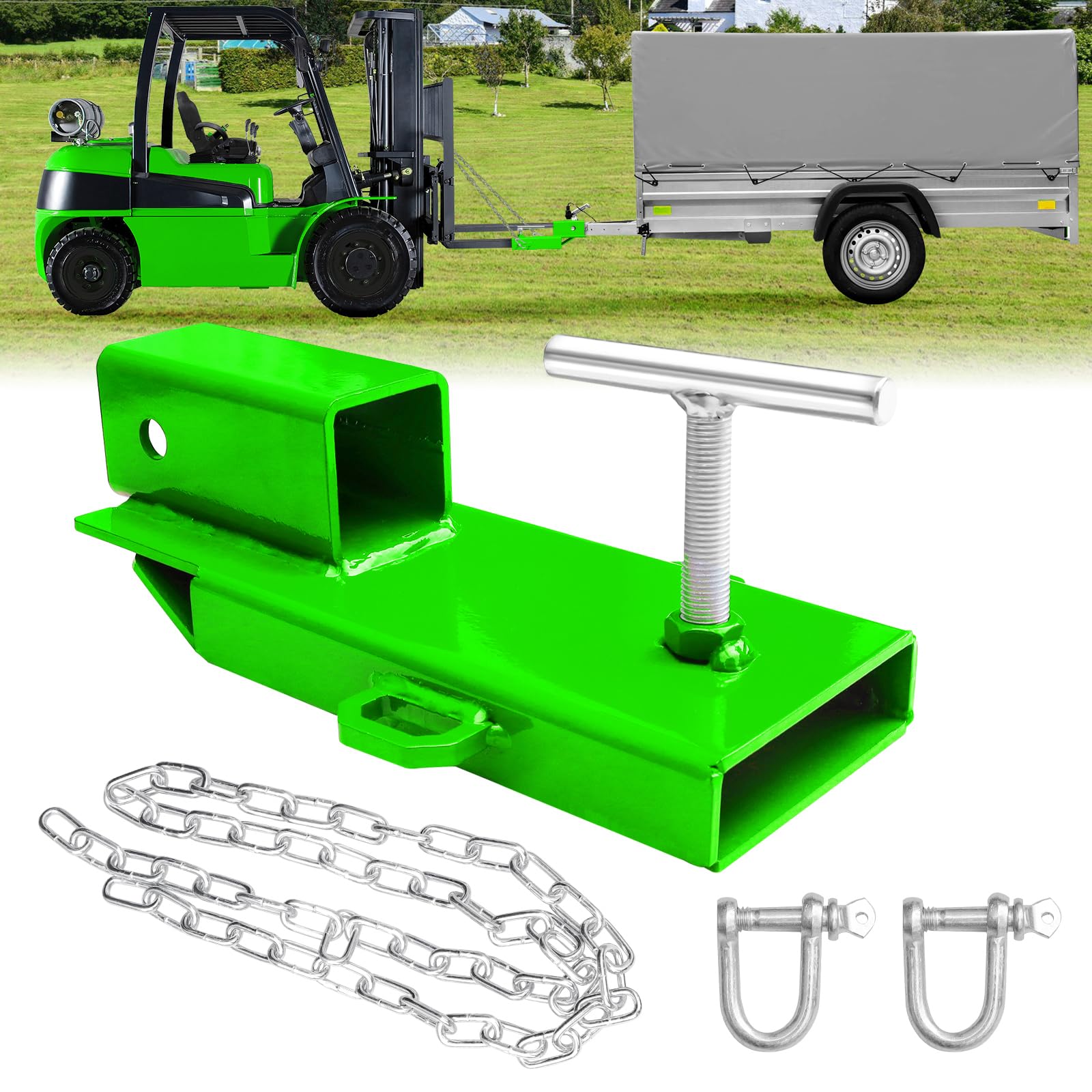 EBESTTECH Forklift Ball Hitch Attachment with Chain