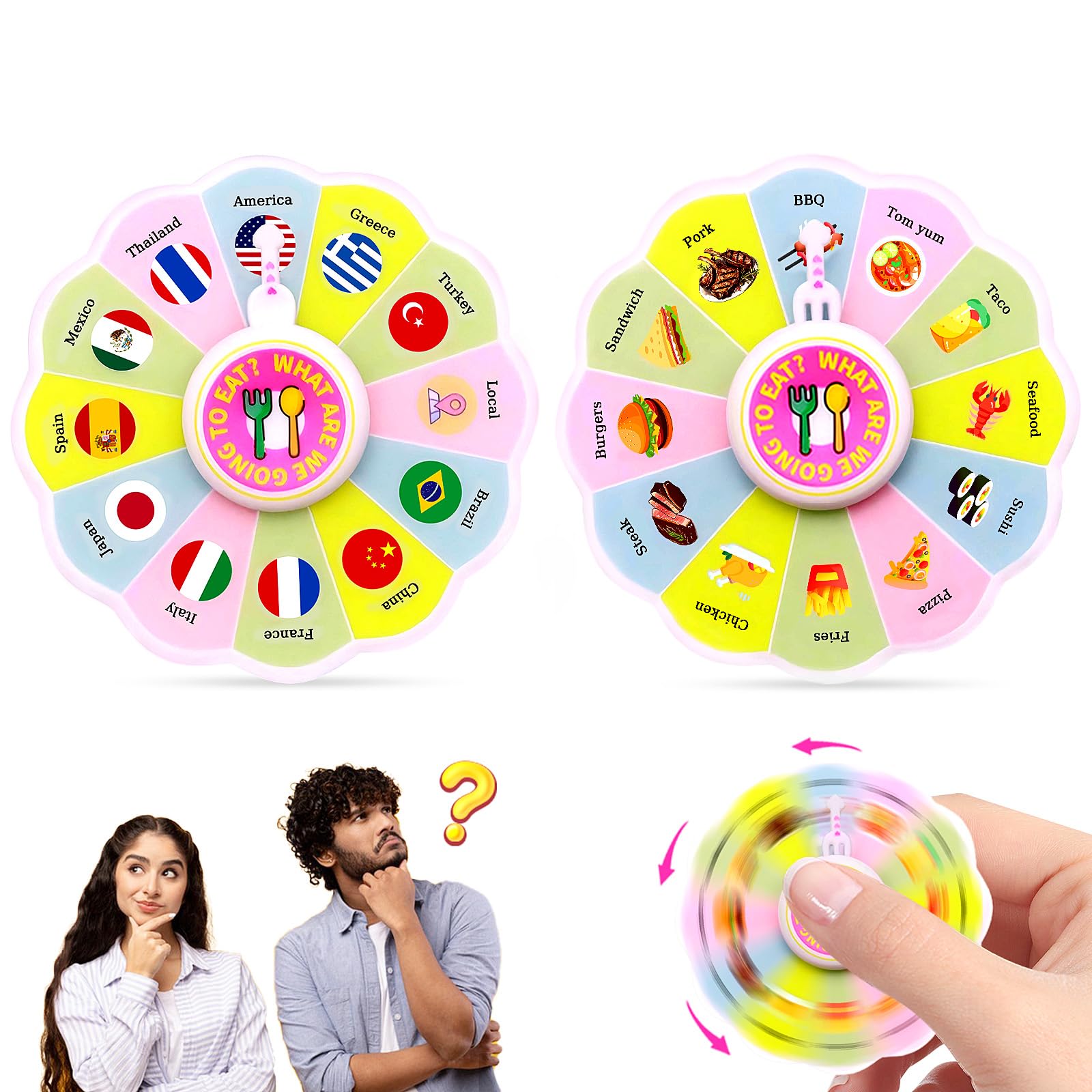 Food Decision Acrylic Game, Date Night Couples Gift Ideas, Decision Wheel Toy, Christmas Birthday Valentines Day Gifts for Him & Her