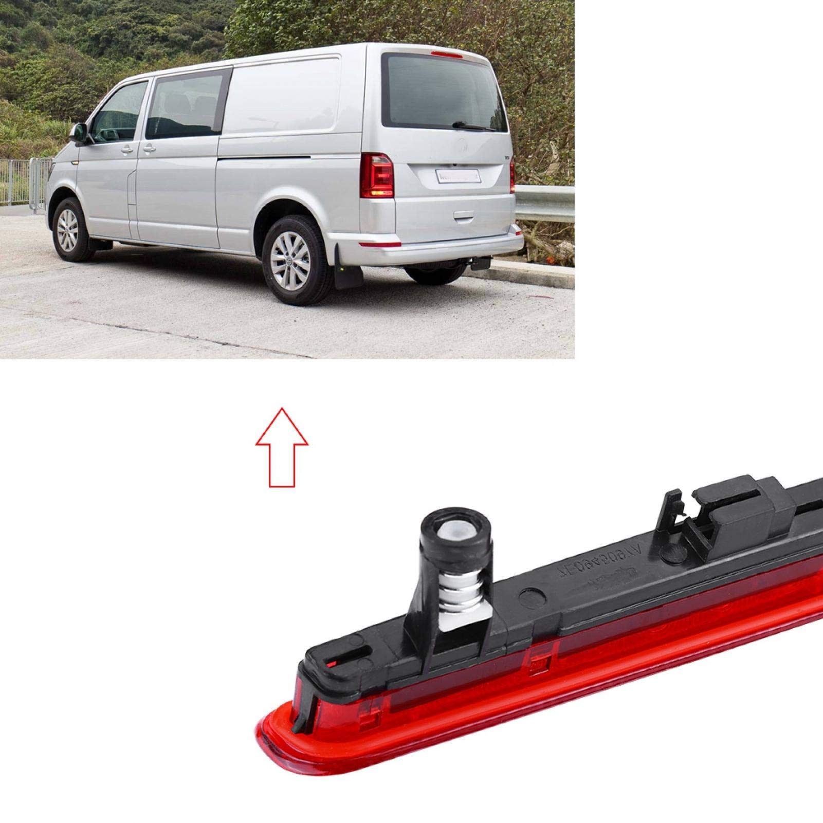 Tylne światło hamowania, czerwone 16 sztuk LED tylne światło stopu wysokiego poziomu 7E0945097A dla T5 Multivan Transporter 03-15