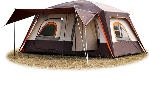 Miniatura 15 de KTT Large Tent 6-8-10 Person,Family Cabin Tents,2 Rooms,2 Doors and 4 Windows with Mesh,Straight Wall,Waterproof,Double Layer,Big Tents for