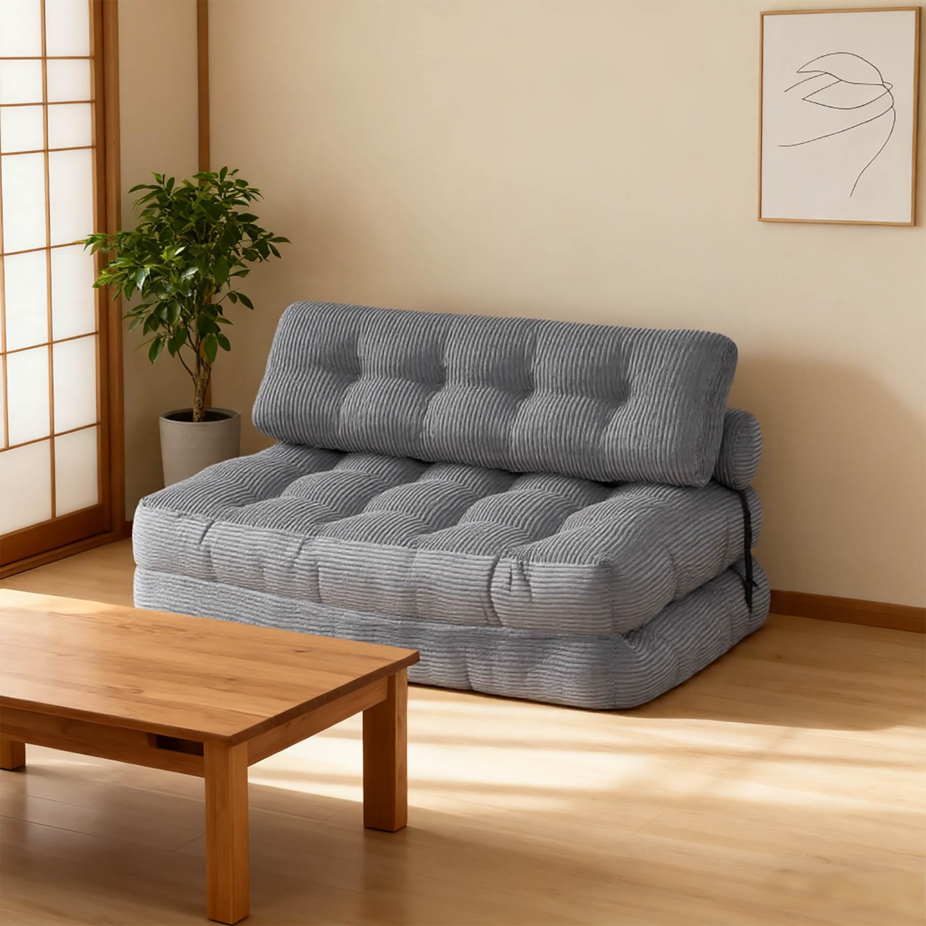 Amazon｜折りたたみ式ソファベッド 枕付き 3WAY フロアソファー