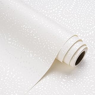 WRAPAHOLIC White Wrapping Paper Roll - Mini Roll - 17 Inch x 16.5 Feet - White with Silver Design Perfect for Birthday, Holiday, Wedding, Baby Shower