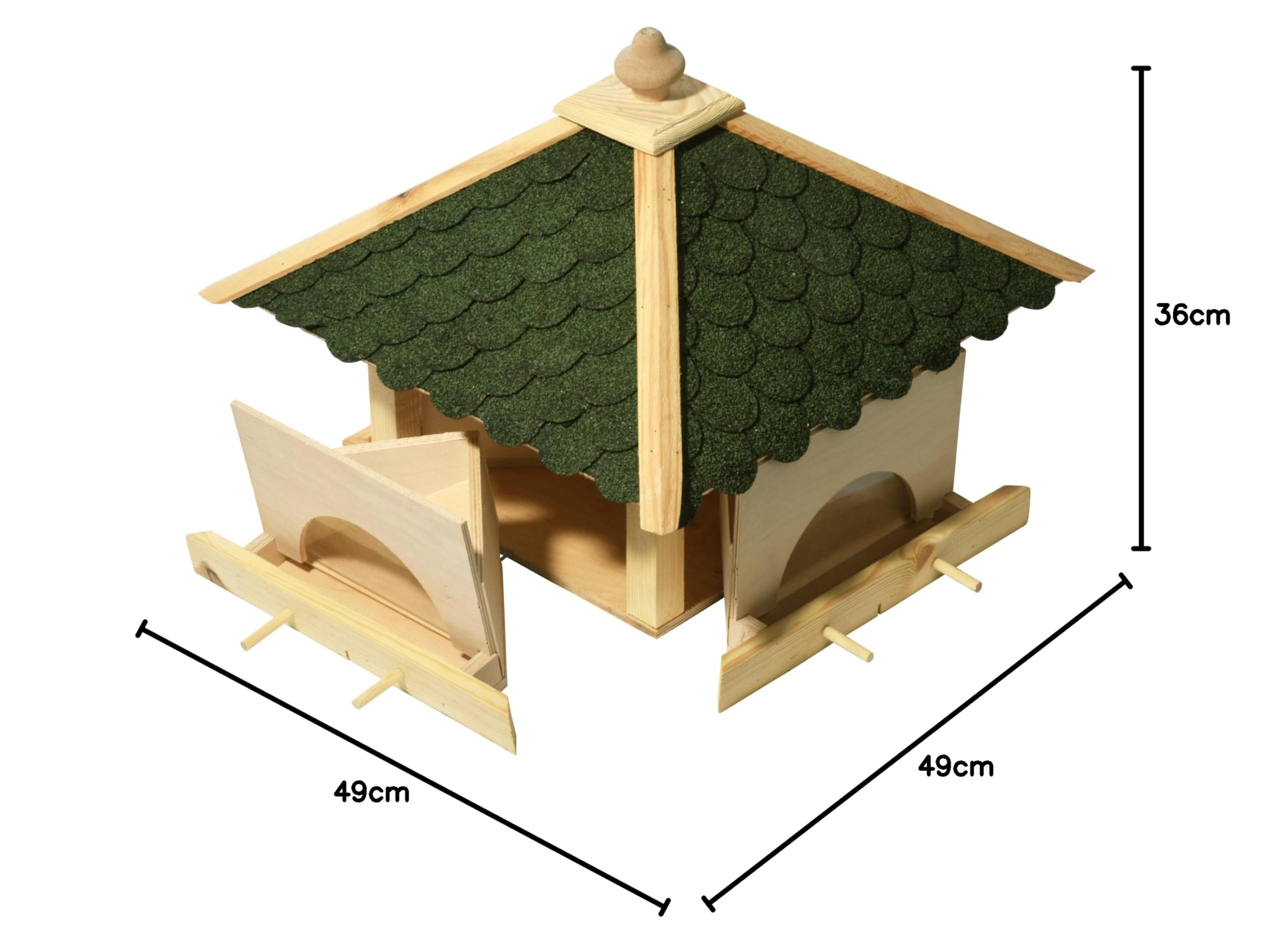 Luxus-Vogelhaus 98700e Großes XXL Vogelhaus aus Holz (Kiefer) für Garten, Balkon, mit 4 herausziehbaren Futterschubladen - XL Vogelhäuschen Vogelfutterhaus