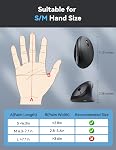 TECKNET Vertical Ergonomic Mouse, Bluetooth Wireless Rechargeable Mouse with 3 Modes(BT5.0/3.0 + 2.4G), 4800 Adjustable DPI, Easy to use, Silent Mouse for Laptop, Desktop, PC, Mac, iPad - Black