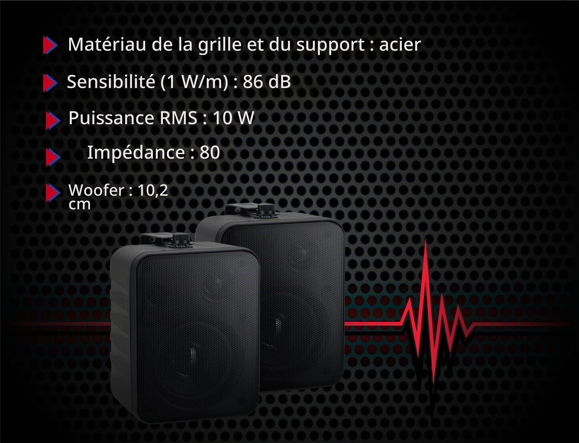 McGrey One Control BK MKIII Haut-parleurs Set 4X (8 pièces) Noir, Woofer 4"