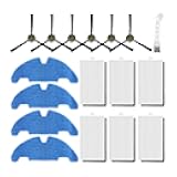 Odashen 17 Pack Replacement Accessories Kit for Lefant M330 Pro Vacuum Cleaner, 6 Side Brush, 6 HEPA Filter, 4 Mop Pads, 1 Cleaning Brush