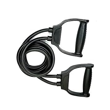 Extreme Double Toning Resistance Tube Heavy Quality Exercise Band for Stretching, Full Body Workout, Home Gym and Toning for Men and Women (Black)