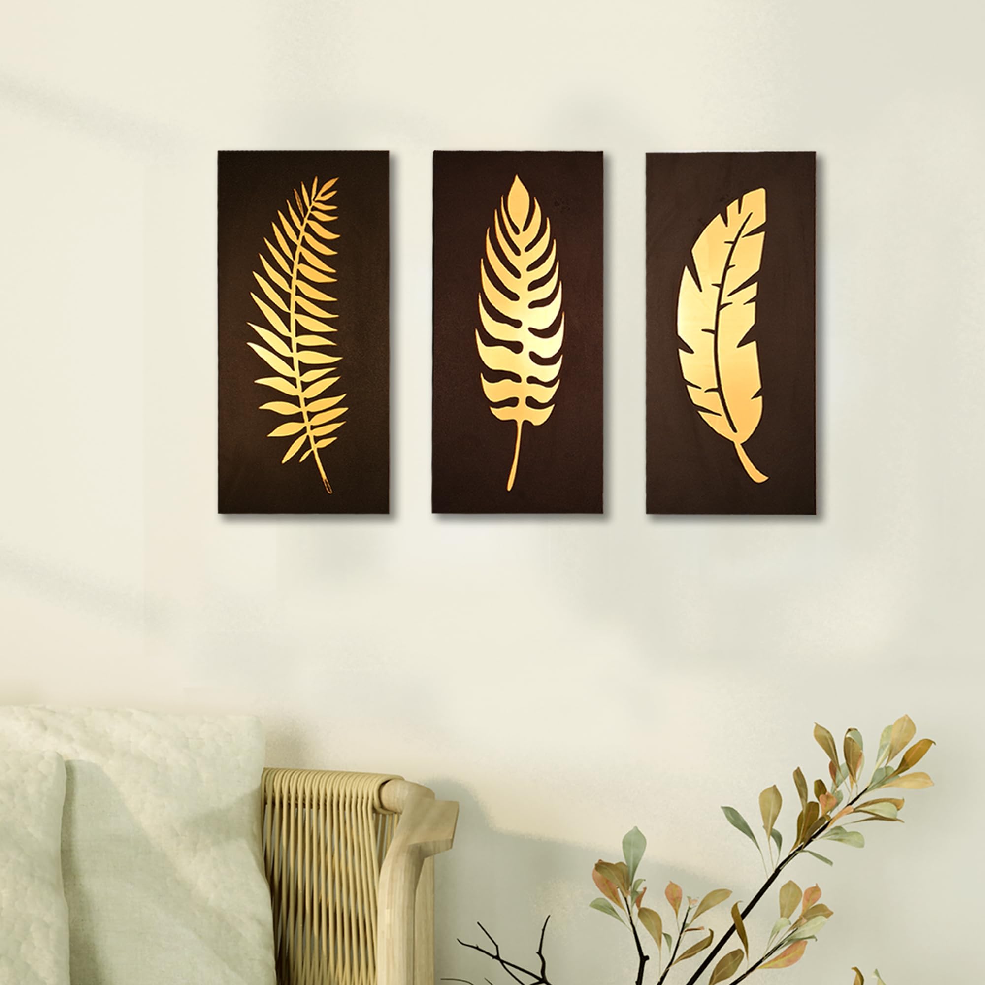 Golden Wall Hangings - Modern Art Decor -1