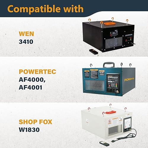 Miniatura 5 de POWERTEC Filtros exteriores de 5 micras para WEN 3410POWEREC AF4000, AF4001 Sistemas de filtración de aire para carpintería para taller y garaje, 1