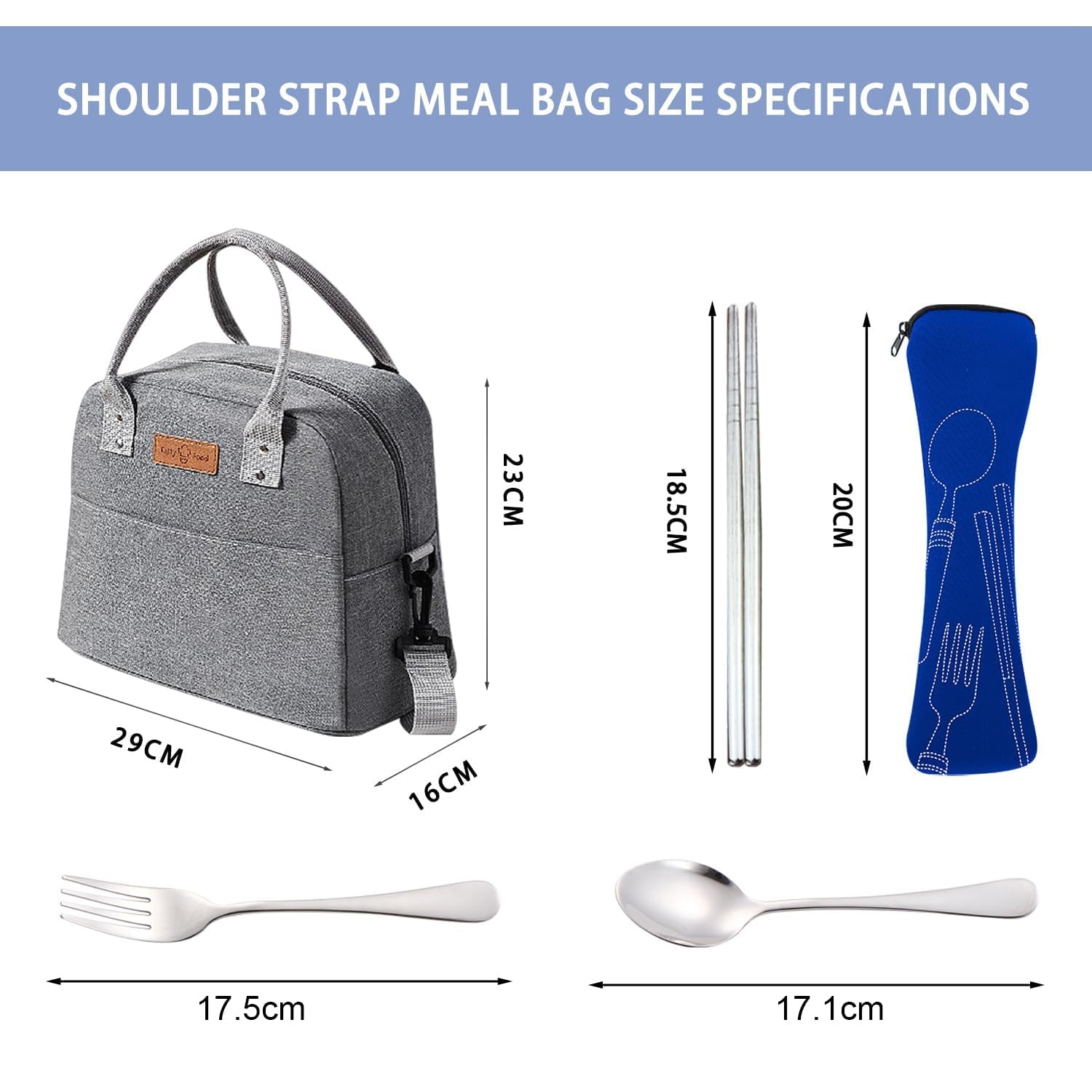 Borsa da Pranzo a Tracolla Isolante Termico Impermeabile Grande Capacità per Picnic e Campeggio