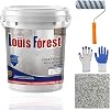 Louis Forest Epoxy Floor Paint Epoxy Coloured Sand Floor Paint Epoxy Sand Floors Paints for Concrete Louis Forest Fl-oor Coating Pintura Epoxica Para Pisos Waterproof and Non-Slip (Coloured Grey)