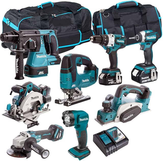 Makita T4TKIT-314 18V Li-Ion 8 Piece Monster Kit with 3 x 5.0Ah BL1850 Batteries, DC18RC Charger & 2 x Bag