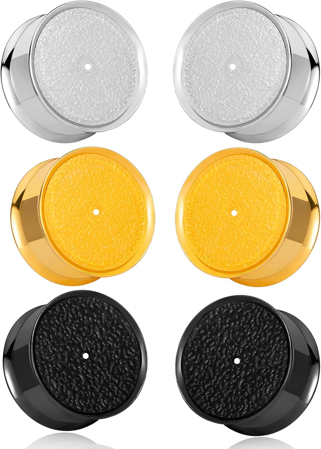 3 Pairs Stud Plugs for Gauges (8mm-16mm) Hollow Ear Tunnels Plugs for Stretched Ears Stainless Steel DIY Ear Dangle Gauges Accessories For Women Mens (14mm(9/16"))