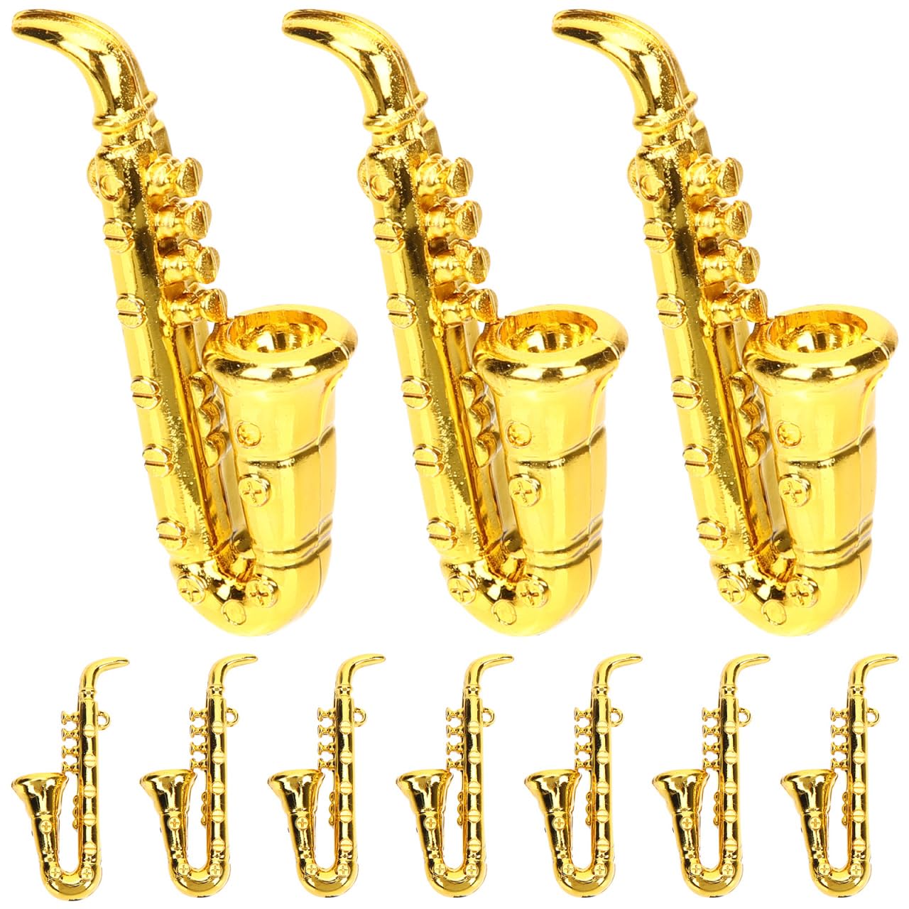 Gadpiparty Mini-Saxophon-Instrument 10 Stücke Musikinstrument Winziges Saxophon Mini Altsaxophon Tenorsaxophon Zubehör Miniaturinstrumente Für Puppenstuben