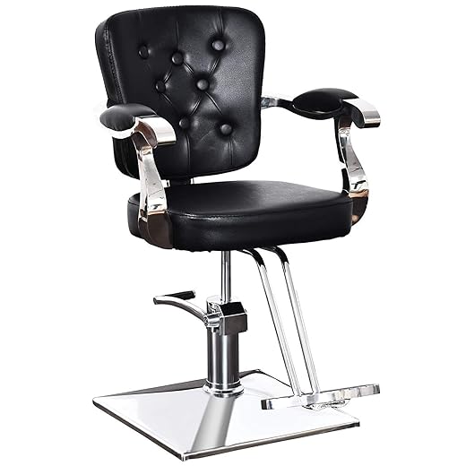 BarberPub Classic Hydraulic Barber Chair Hair Spa Salon Styling Beauty Equipment 2069 (Black)